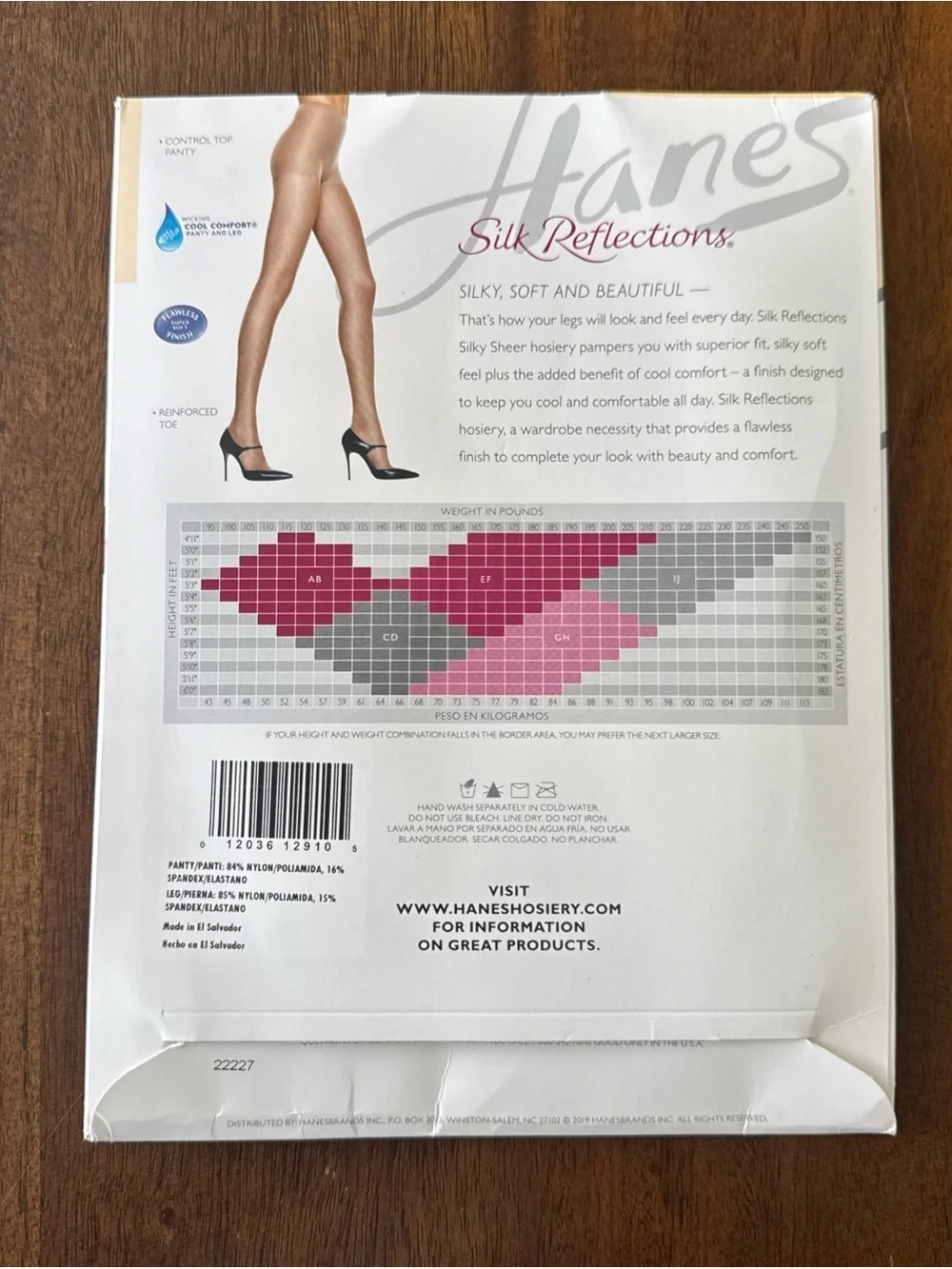 Hanes Silk Reflections Silky Sheer Jet Black Pantyhose Control Top Size AB New